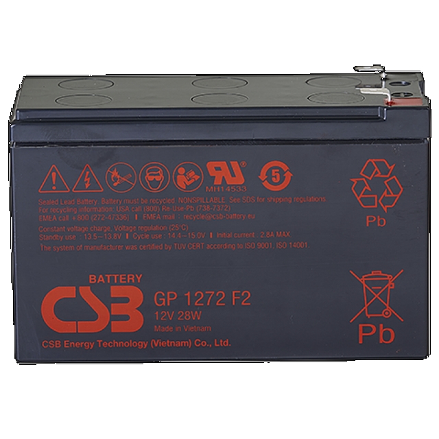 картинка Батарея CSB GP 1272 (28W)(12 В, 7 а/ч) 